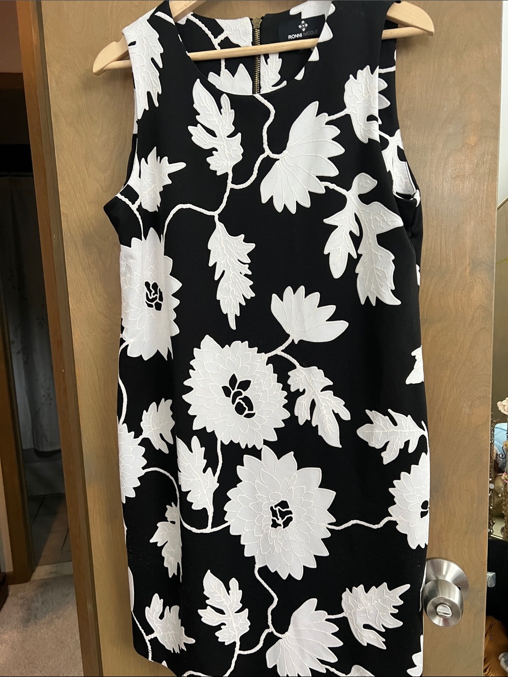 Ronni Nicole Black and White Floral Mini Dress